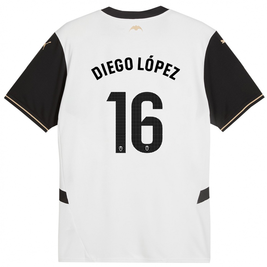 Homme Football Maillot Diego López #16 Blanc Noir Tenues Domicile 2024/25 Canada