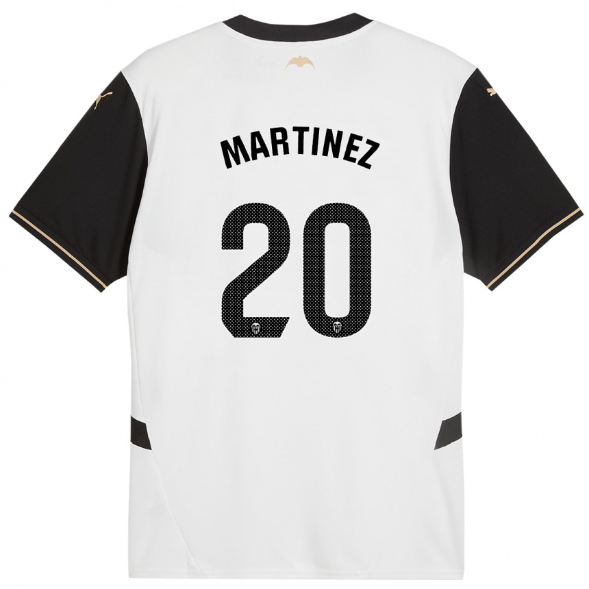 Men Football Asun Martínez #20 White Black Home Jersey 2024/25 T-Shirt Canada