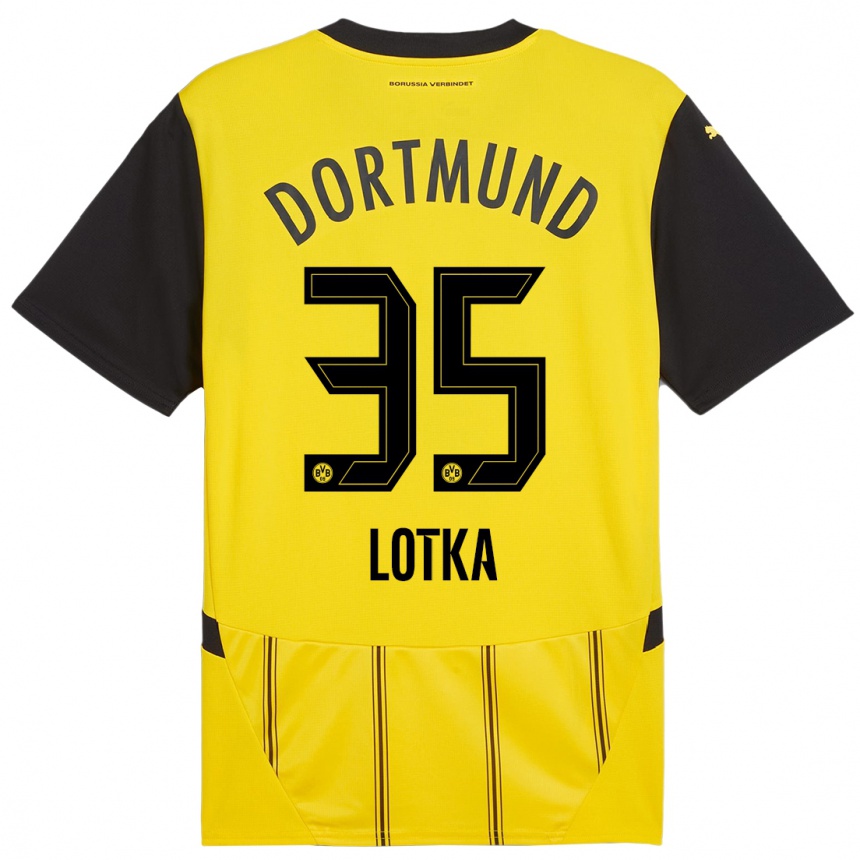 Homme Football Maillot Marcel Lotka #35 Jaune Noir Tenues Domicile 2024/25 Canada