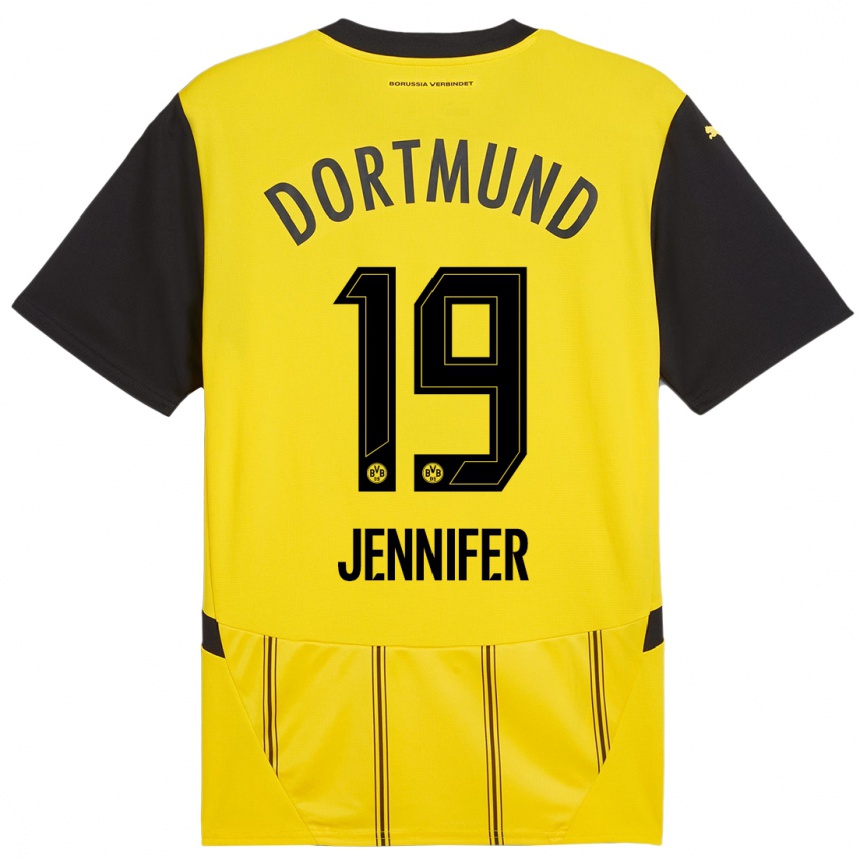 Homme Football Maillot Gutierrez Bermejo Jennifer #19 Jaune Noir Tenues Domicile 2024/25 Canada