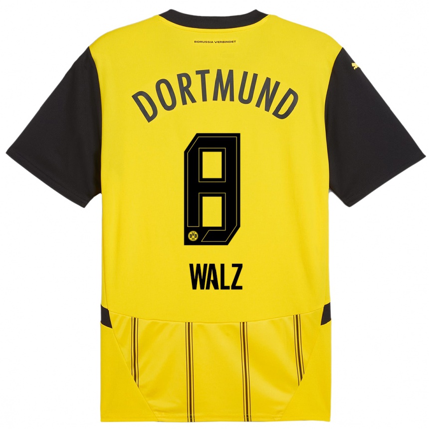 Homme Football Maillot Vasco Walz #8 Jaune Noir Tenues Domicile 2024/25 Canada