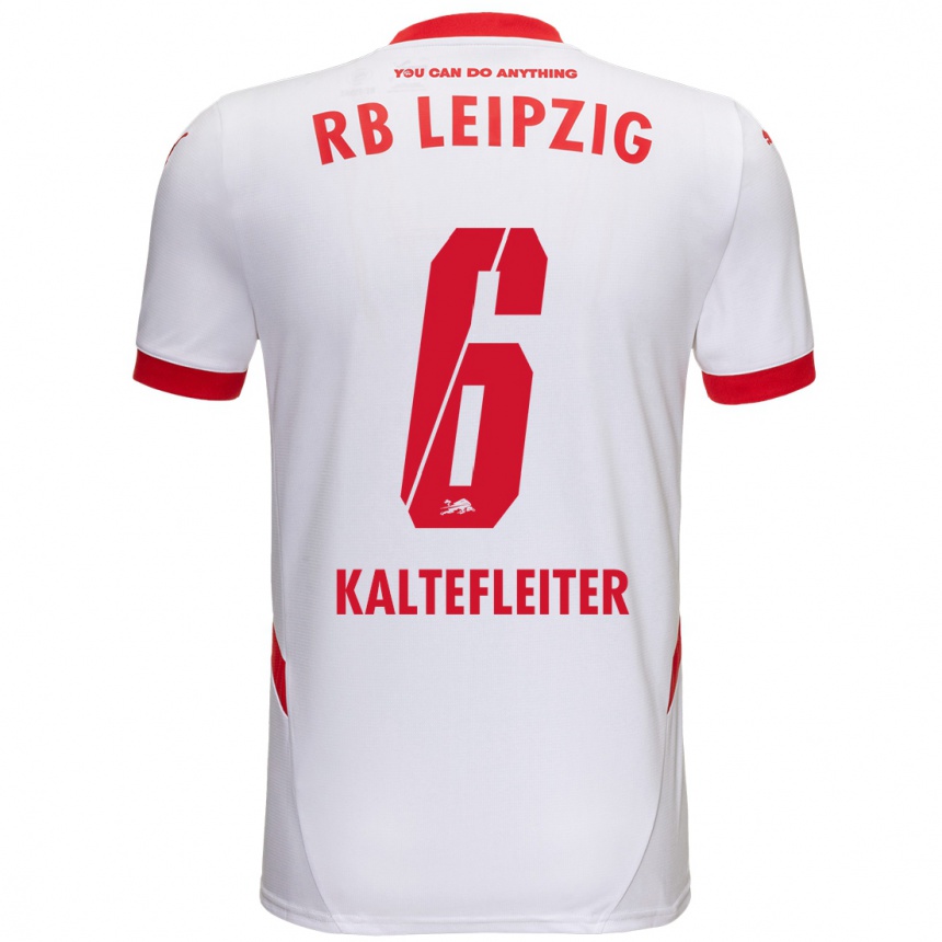 Men Football Benno Kaltefleiter #6 White Red Home Jersey 2024/25 T-Shirt Canada