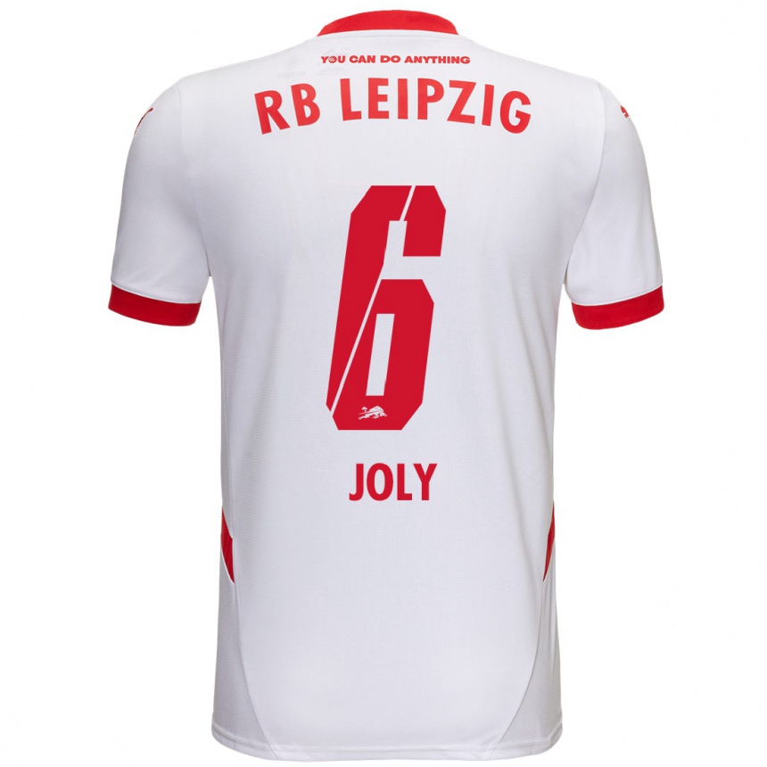 Homme Football Maillot Lou-Ann Joly #6 Blanc Rouge Tenues Domicile 2024/25 Canada