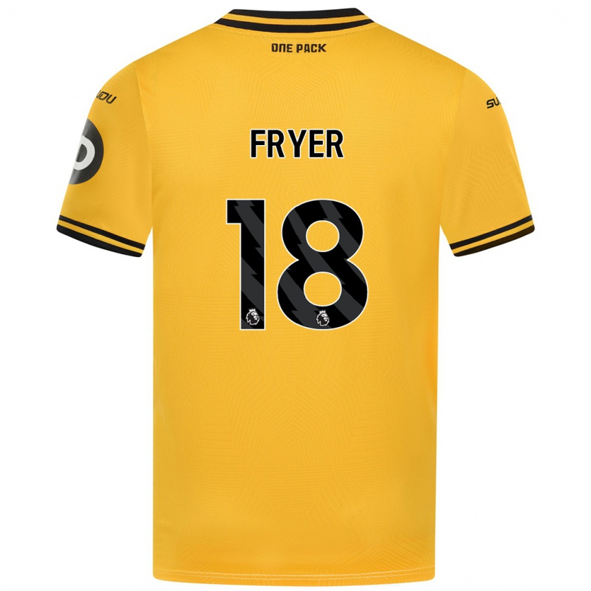 Men Football Hannah Fryer #18 Yellow Home Jersey 2024/25 T-Shirt Canada