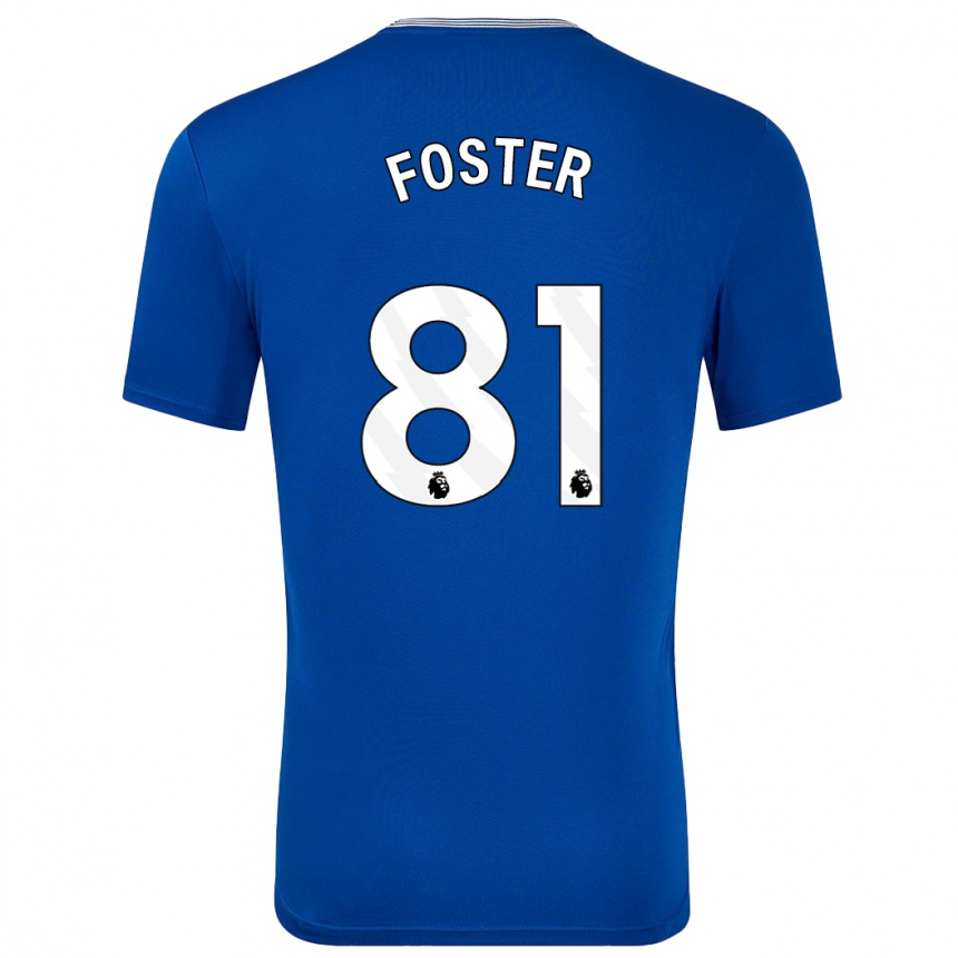 Homme Football Maillot Harvey Foster #81 Bleu Avec Tenues Domicile 2024/25 Canada