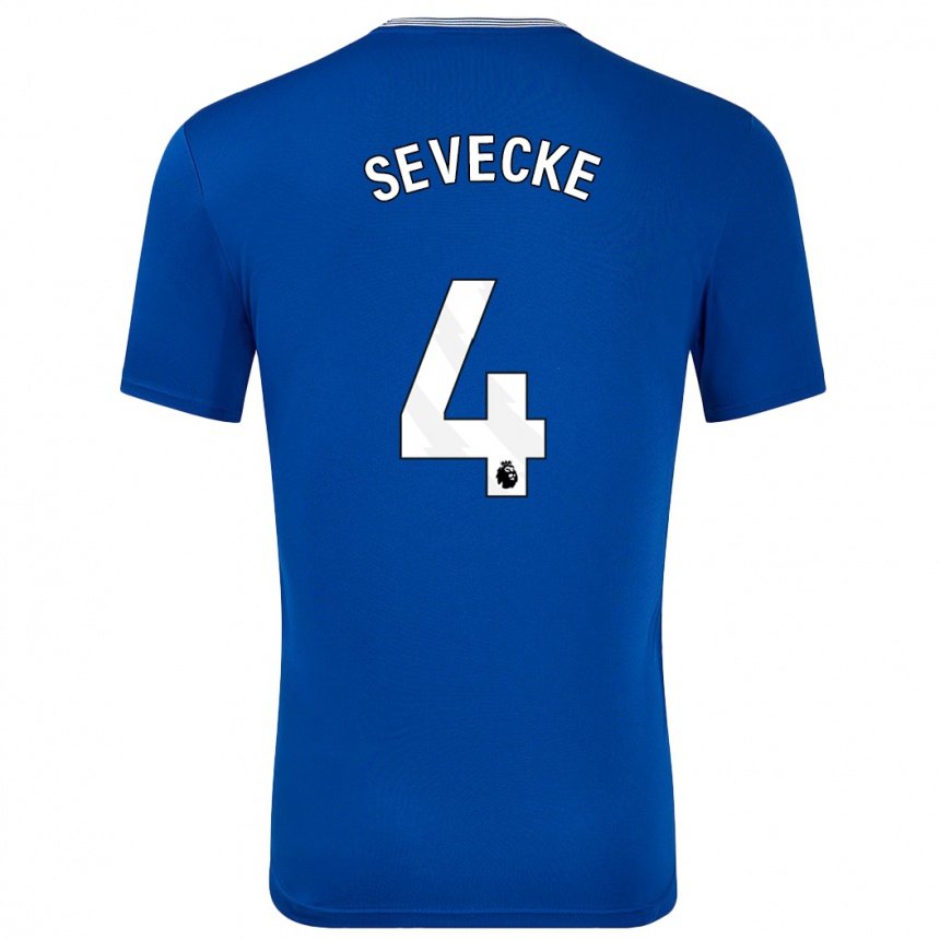 Homme Football Maillot Rikke Sevecke #4 Bleu Avec Tenues Domicile 2024/25 Canada