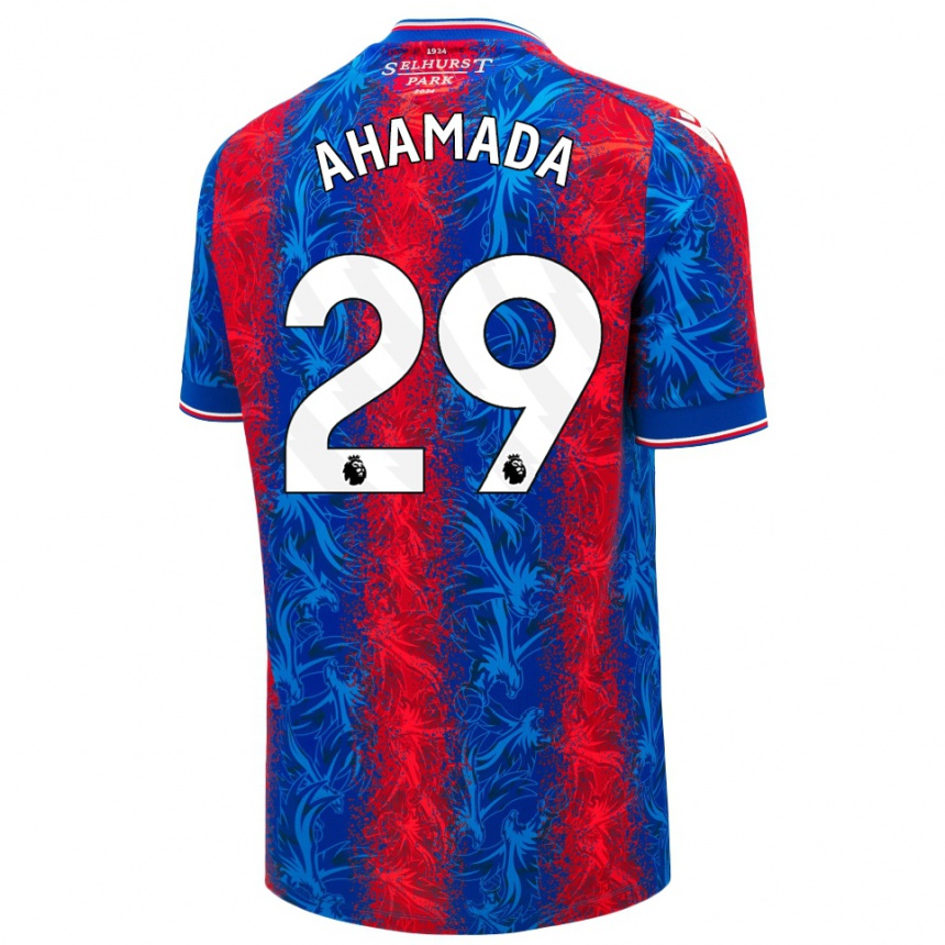 Homme Football Maillot Naouirou Ahamada #29 Rayures Rouges Et Bleues Tenues Domicile 2024/25 Canada