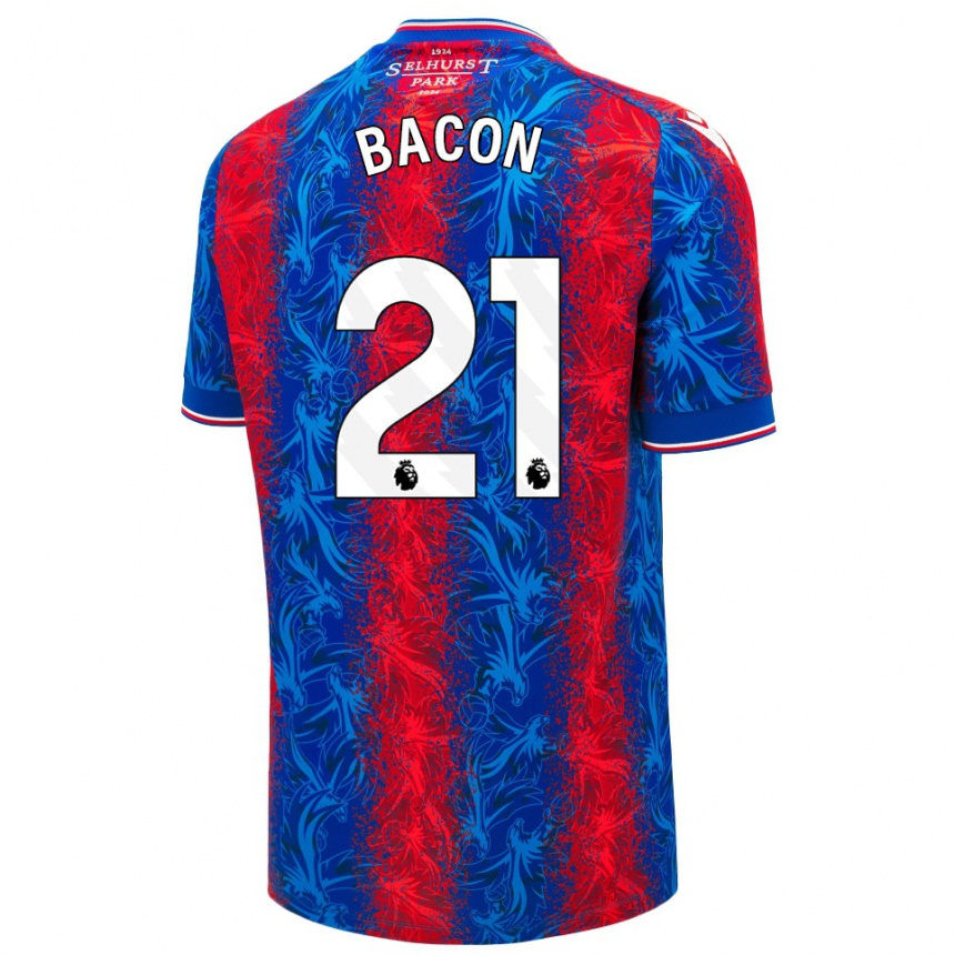 Homme Football Maillot Skye Bacon #21 Rayures Rouges Et Bleues Tenues Domicile 2024/25 Canada