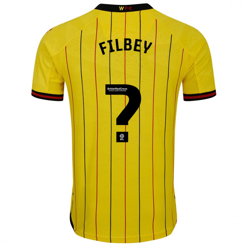 Men Football Anna Filbey #0 Yellow Black Home Jersey 2024/25 T-Shirt Canada