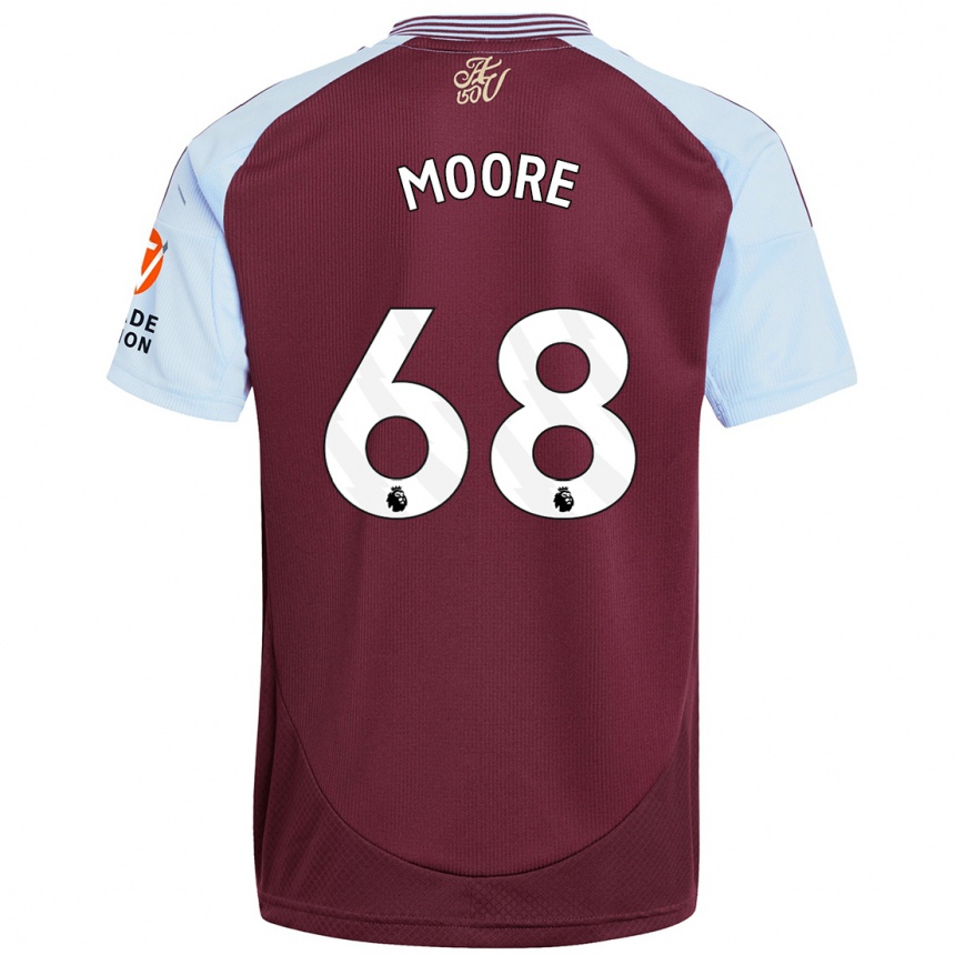 Men Football Kobei Moore #68 Burgundy Sky Blue Home Jersey 2024/25 T-Shirt Canada