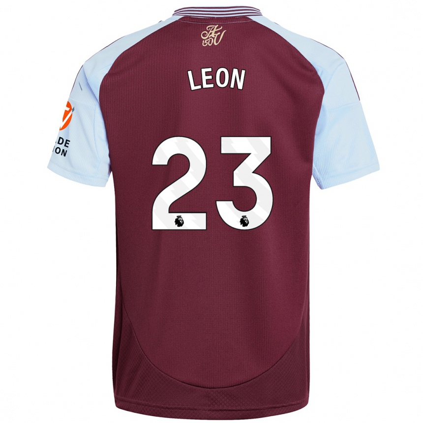 Men Football Adriana Leon #23 Burgundy Sky Blue Home Jersey 2024/25 T-Shirt Canada