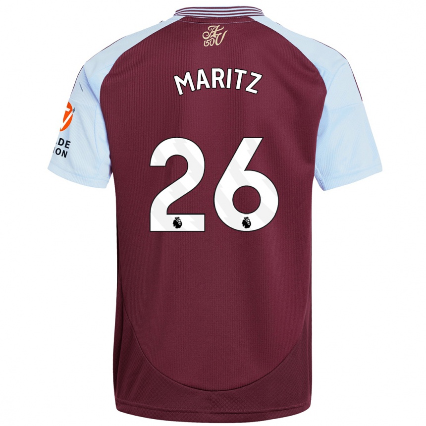 Men Football Noelle Maritz #26 Burgundy Sky Blue Home Jersey 2024/25 T-Shirt Canada