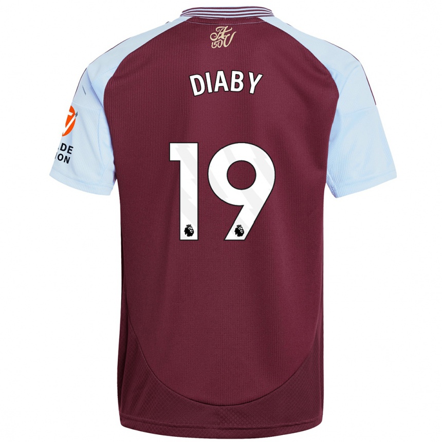 Homme Football Maillot Moussa Diaby #19 Bordeaux Bleu Ciel Tenues Domicile 2024/25 Canada