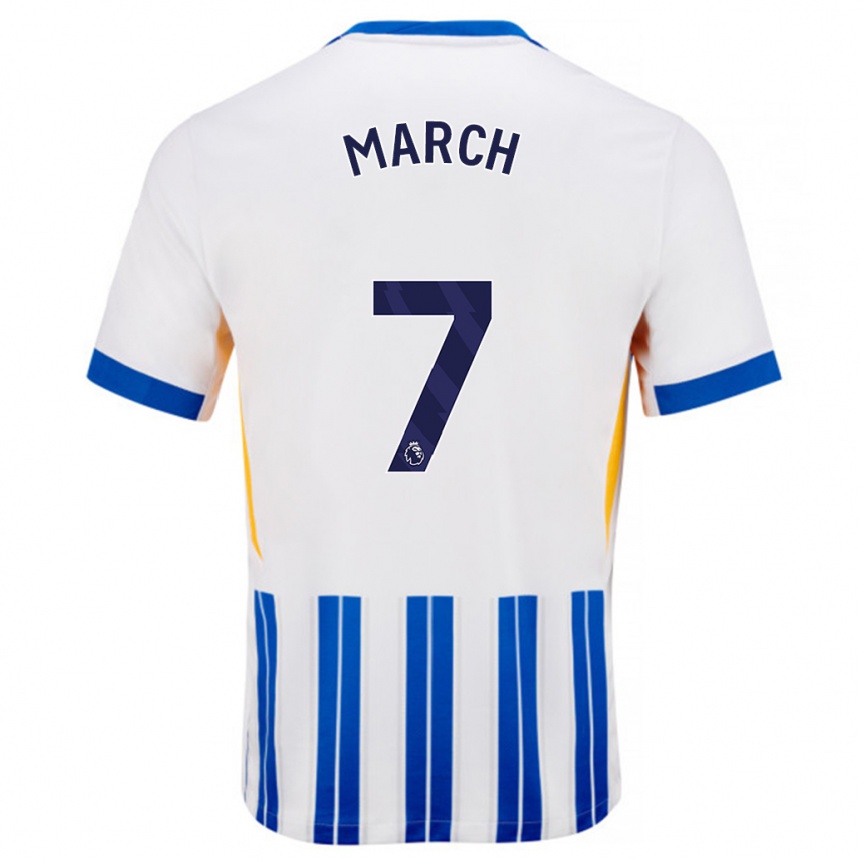 Homme Football Maillot Solly March #7 Blanc Bleu À Rayures Fines Tenues Domicile 2024/25 Canada