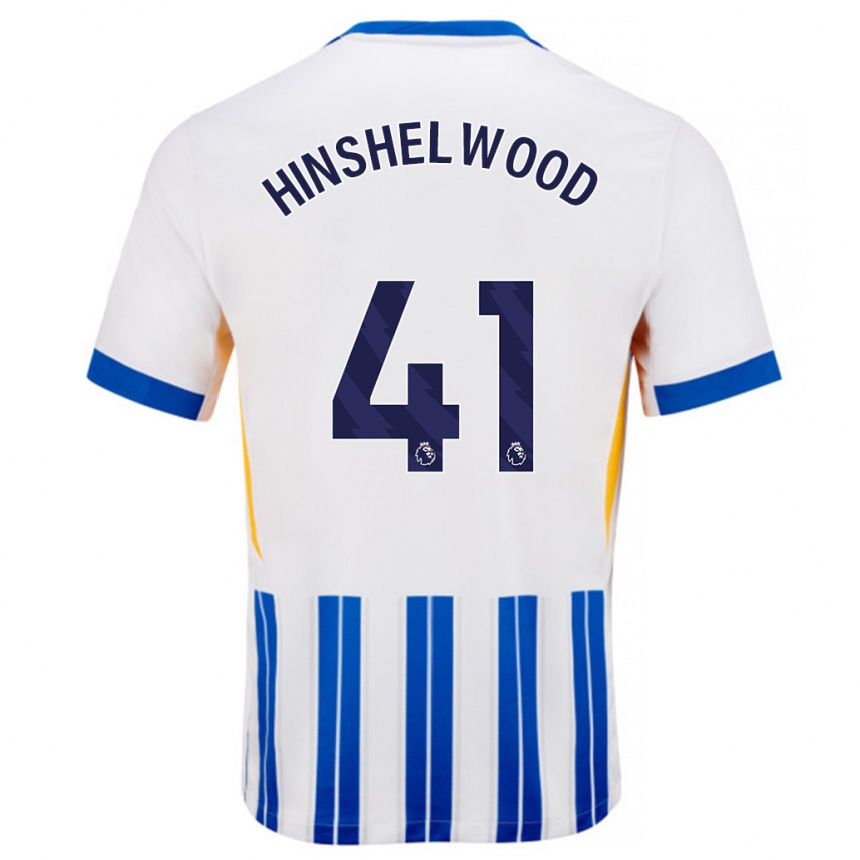 Homme Football Maillot Jack Hinshelwood #41 Blanc Bleu À Rayures Fines Tenues Domicile 2024/25 Canada