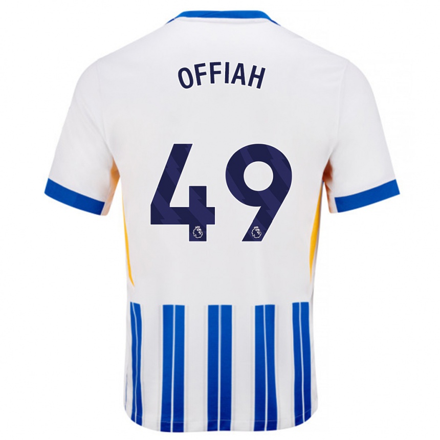 Men Football Odel Offiah #49 White Blue Pinstripes Home Jersey 2024/25 T-Shirt Canada