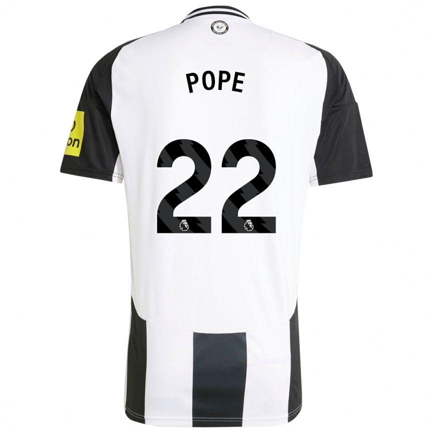 Men Football Nick Pope #22 White Black Home Jersey 2024/25 T-Shirt Canada