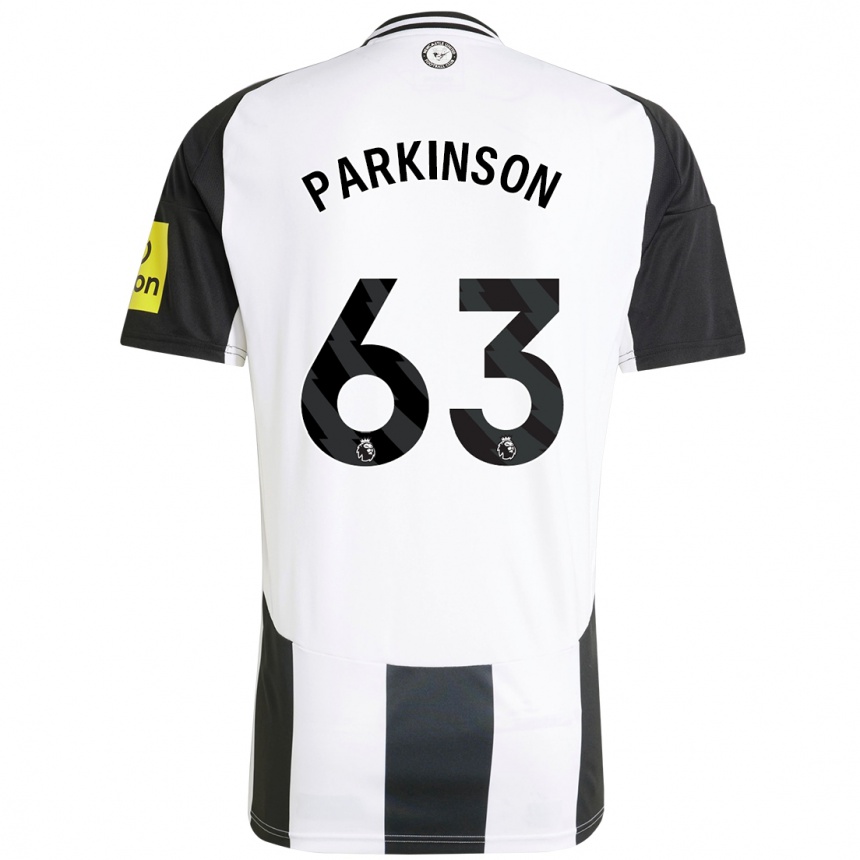 Men Football Ben Parkinson #63 White Black Home Jersey 2024/25 T-Shirt Canada