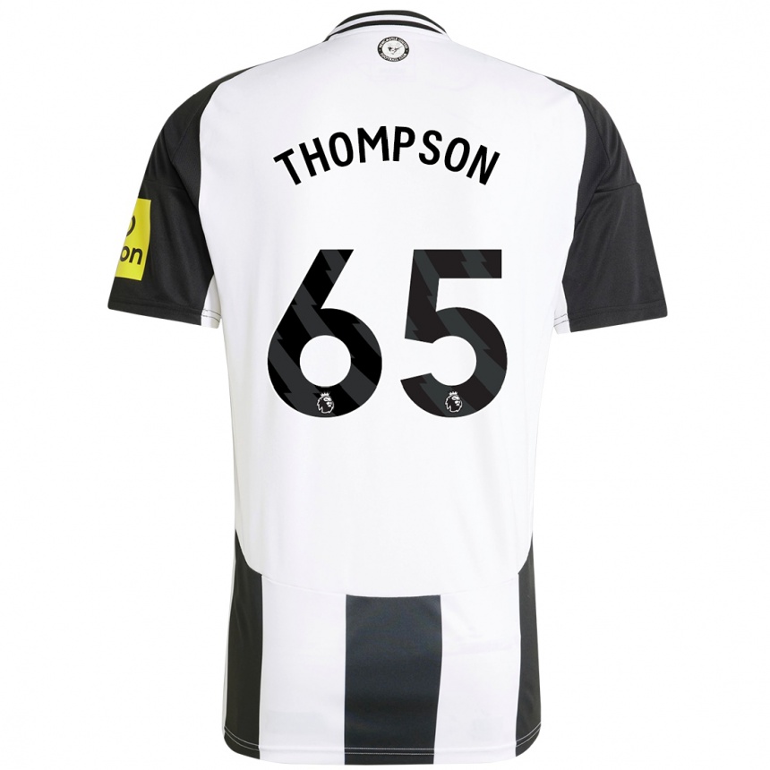 Men Football Ciaran Thompson #65 White Black Home Jersey 2024/25 T-Shirt Canada