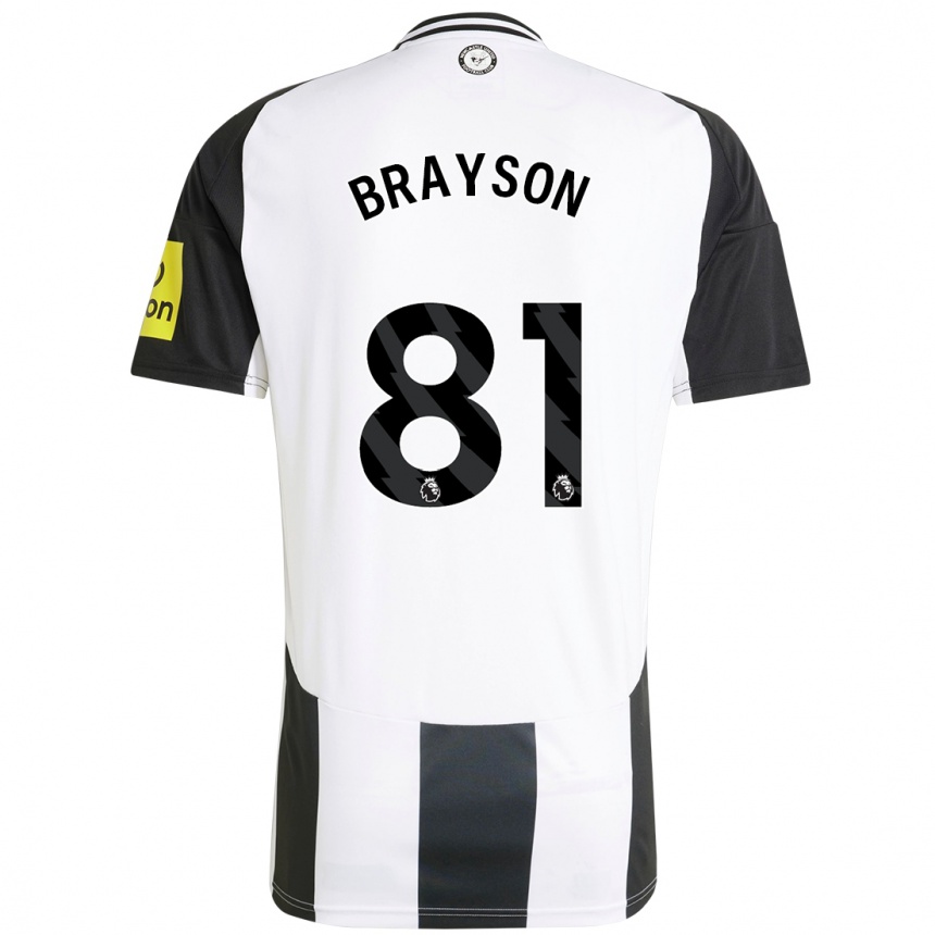 Men Football Joe Brayson #81 White Black Home Jersey 2024/25 T-Shirt Canada