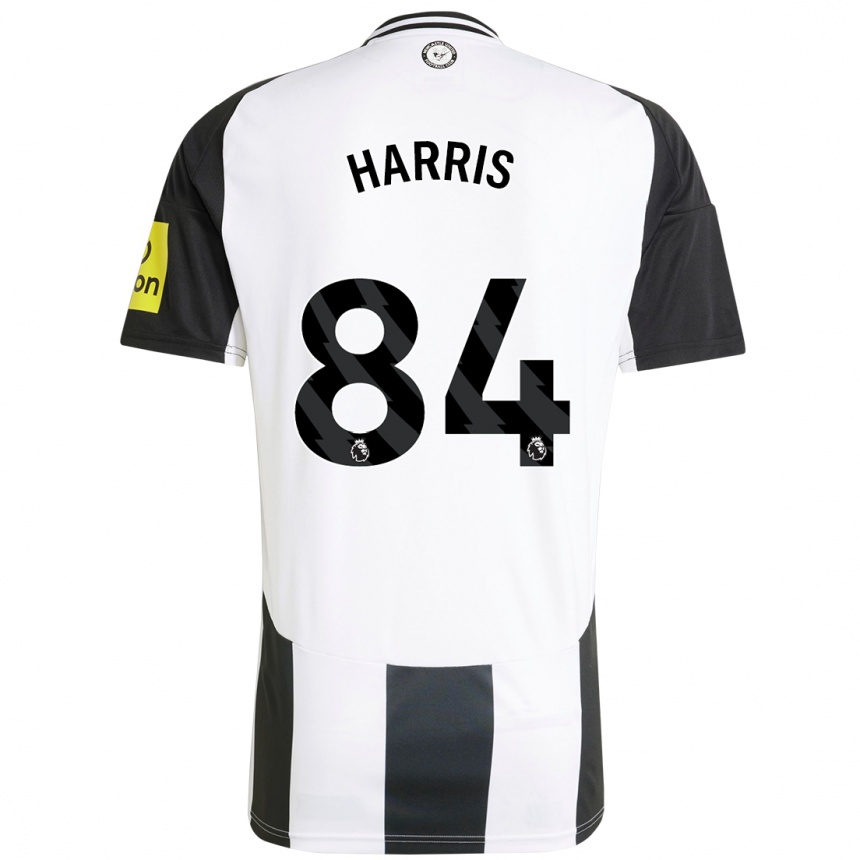 Men Football Aidan Harris #84 White Black Home Jersey 2024/25 T-Shirt Canada