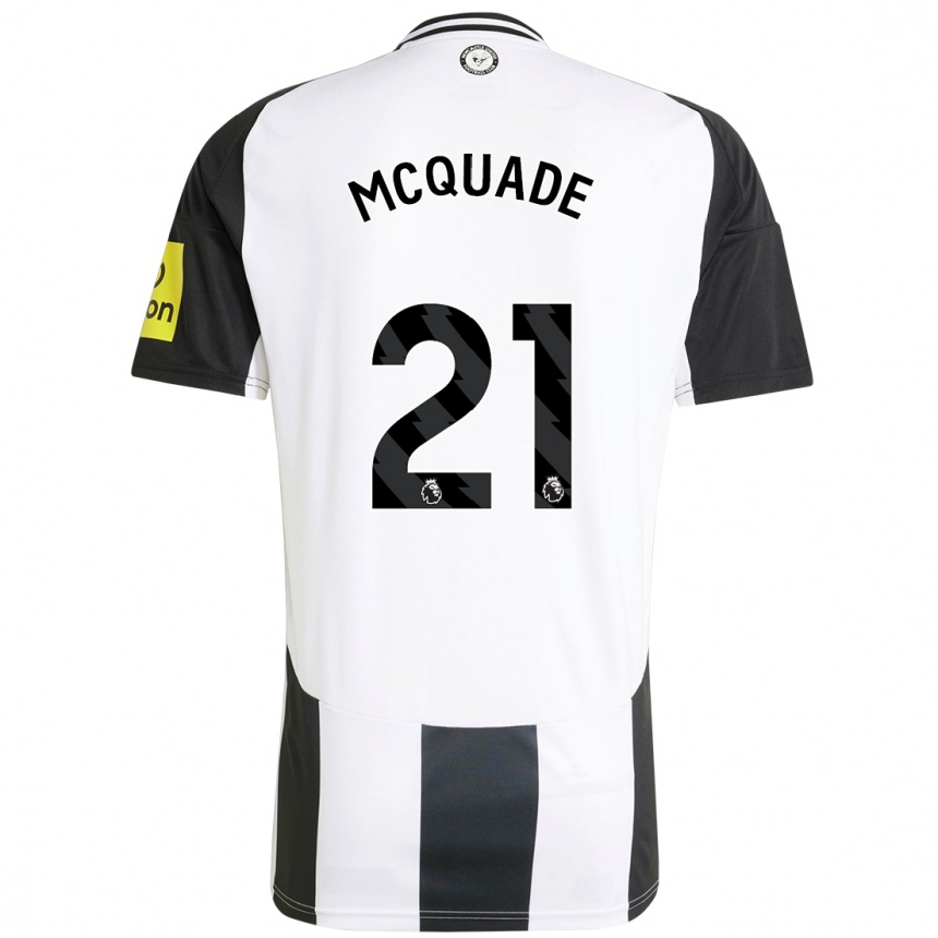 Men Football Jasmine Mcquade #21 White Black Home Jersey 2024/25 T-Shirt Canada