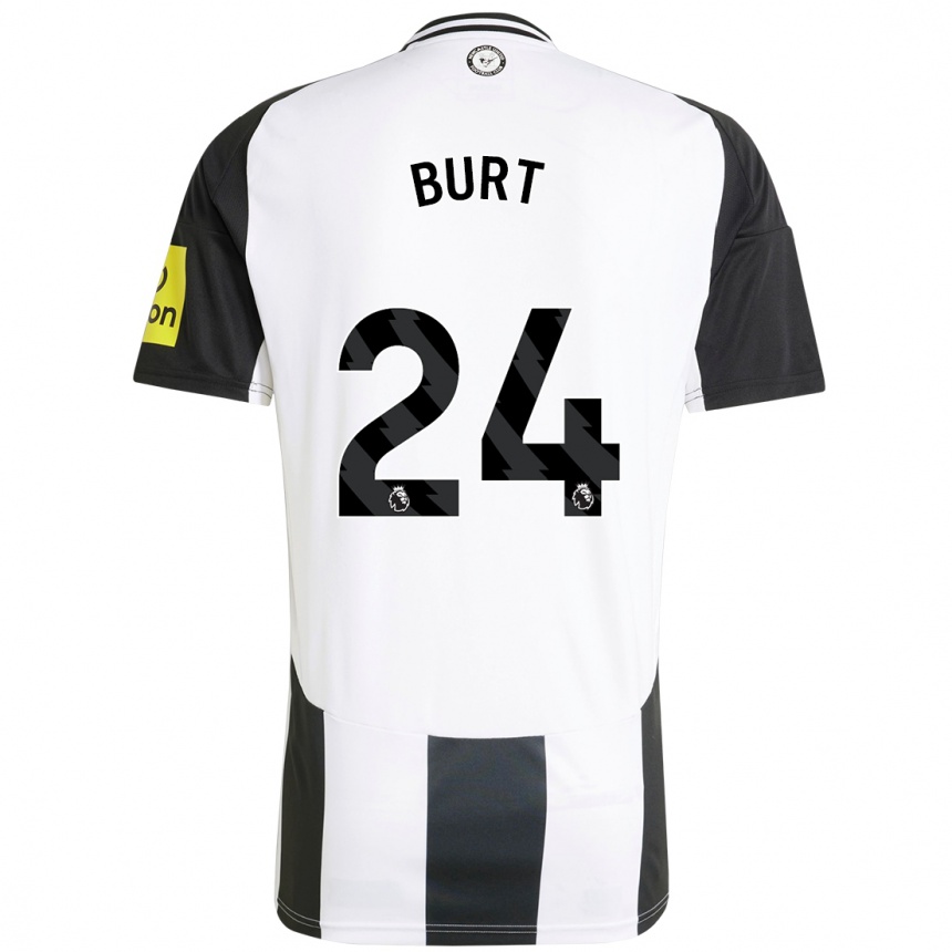 Men Football Daisy Burt #24 White Black Home Jersey 2024/25 T-Shirt Canada