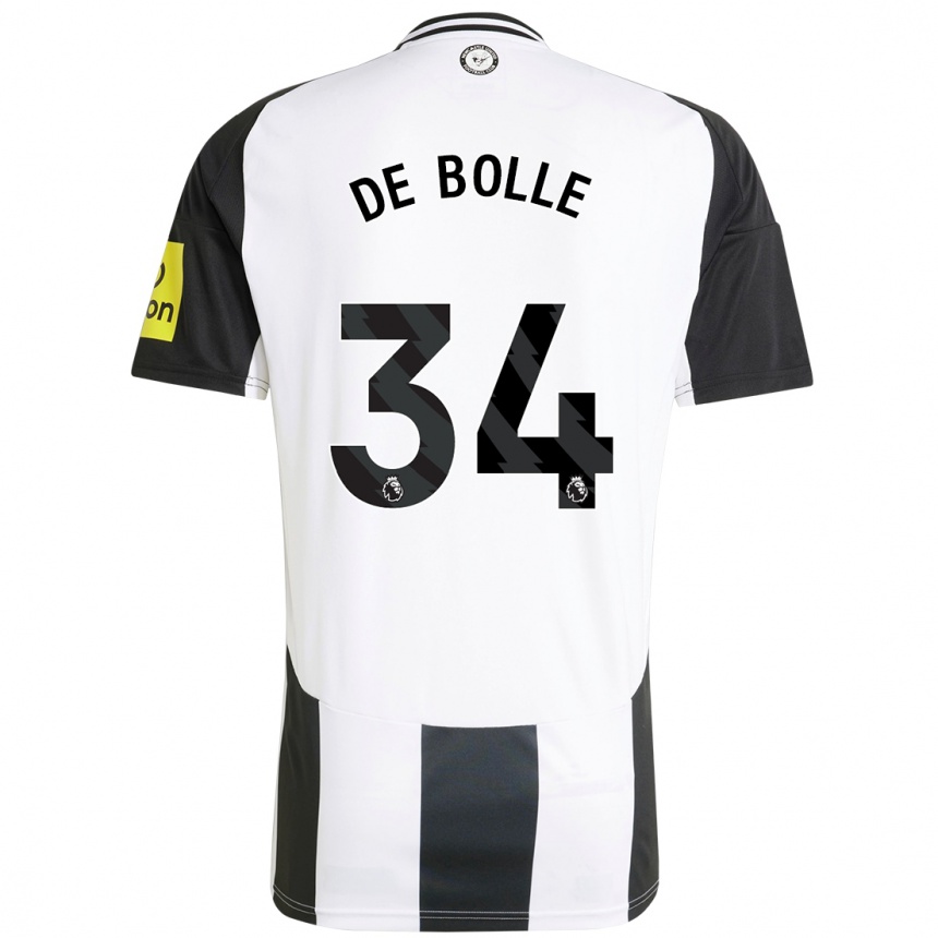 Homme Football Maillot Lucas De Bolle #34 Blanc Noir Tenues Domicile 2024/25 Canada