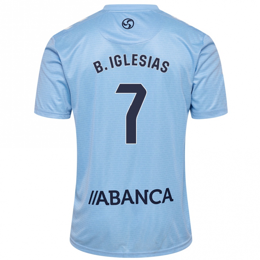 Homme Football Maillot Borja Iglesias #7 Bleu Ciel Tenues Domicile 2024/25 Canada