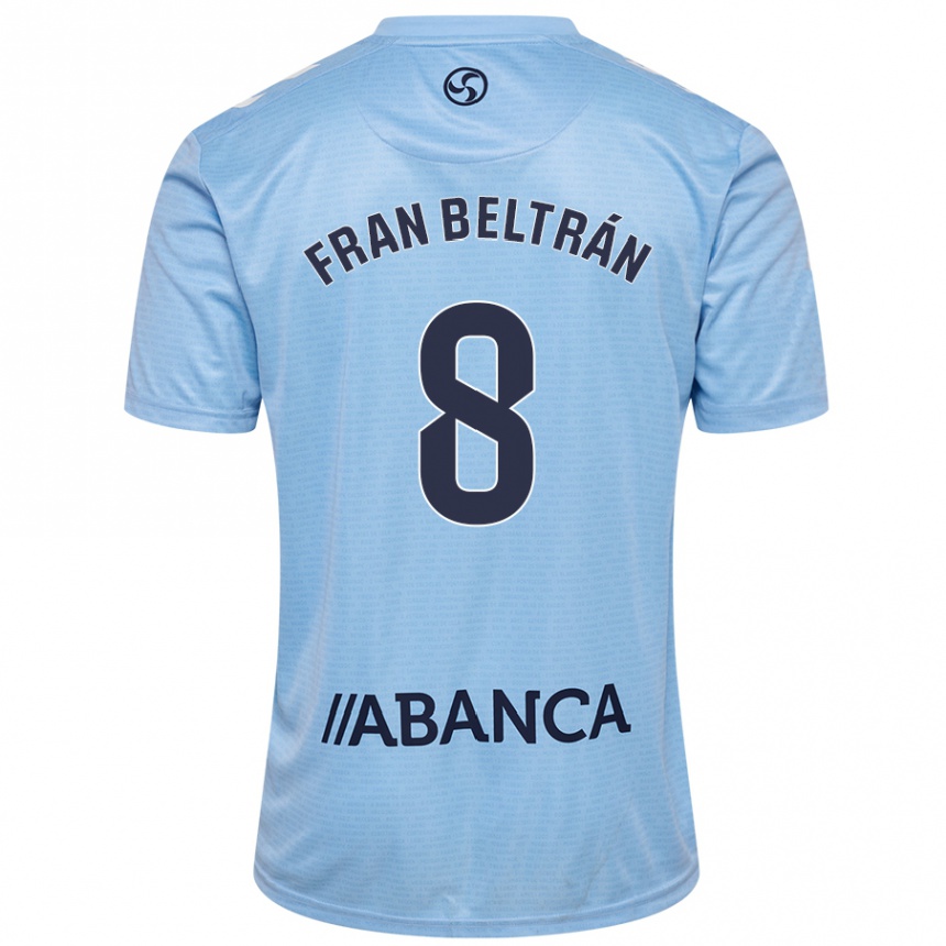 Homme Football Maillot Fran Beltrán #8 Bleu Ciel Tenues Domicile 2024/25 Canada