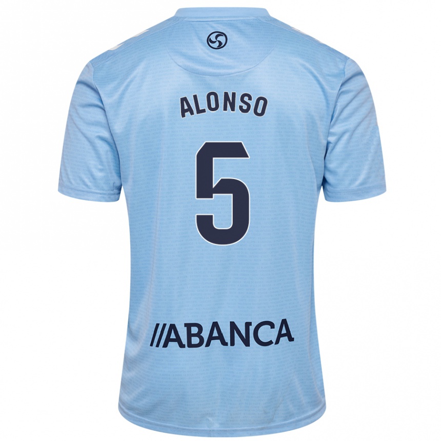 Men Football Gael Alonso #5 Sky Blue Home Jersey 2024/25 T-Shirt Canada