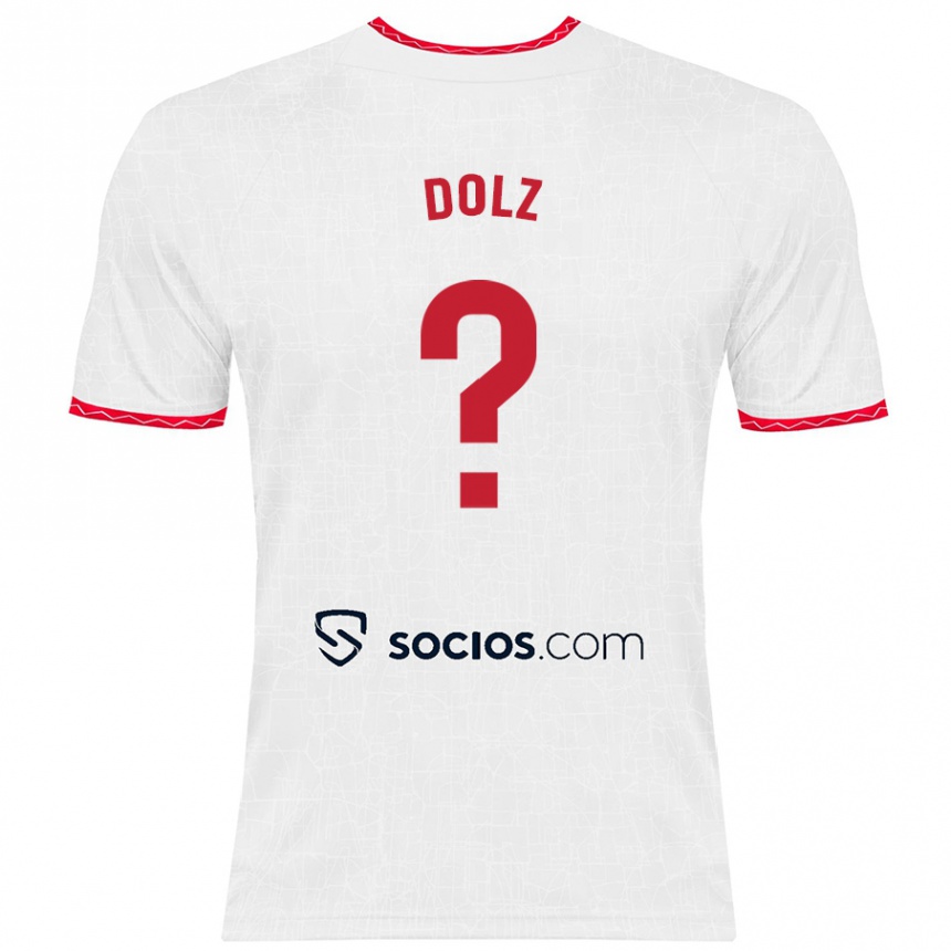 Men Football Marc Dolz #0 White Red Home Jersey 2024/25 T-Shirt Canada