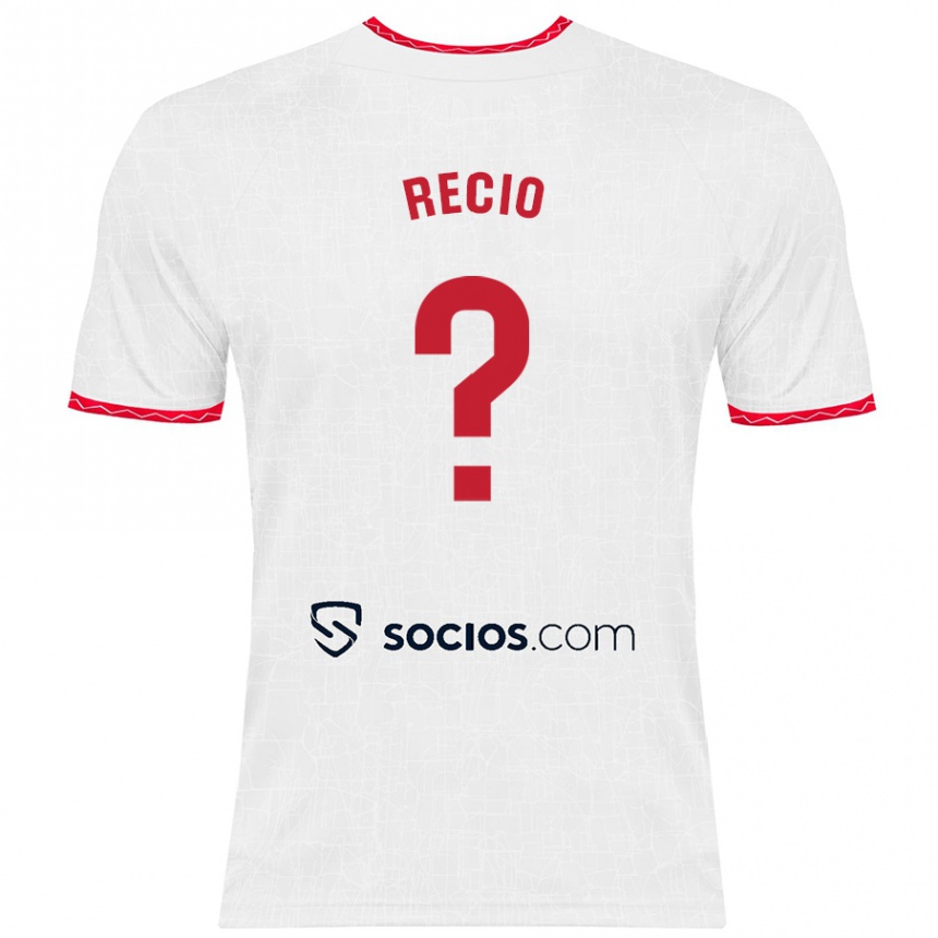 Men Football Sergio Recio #0 White Red Home Jersey 2024/25 T-Shirt Canada