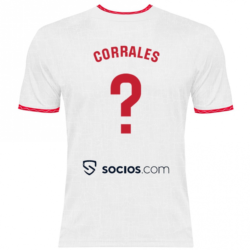 Men Football Lucía Corrales #0 White Red Home Jersey 2024/25 T-Shirt Canada