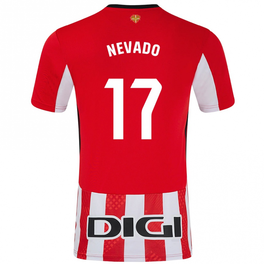 Men Football Nerea Nevado Gómez #17 Red White Home Jersey 2024/25 T-Shirt Canada