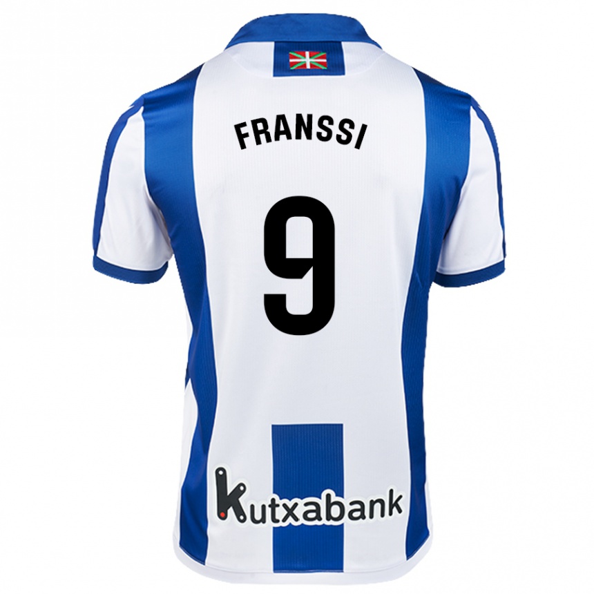 Men Football Sanni Maija Franssi #9 White Blue Home Jersey 2024/25 T-Shirt Canada