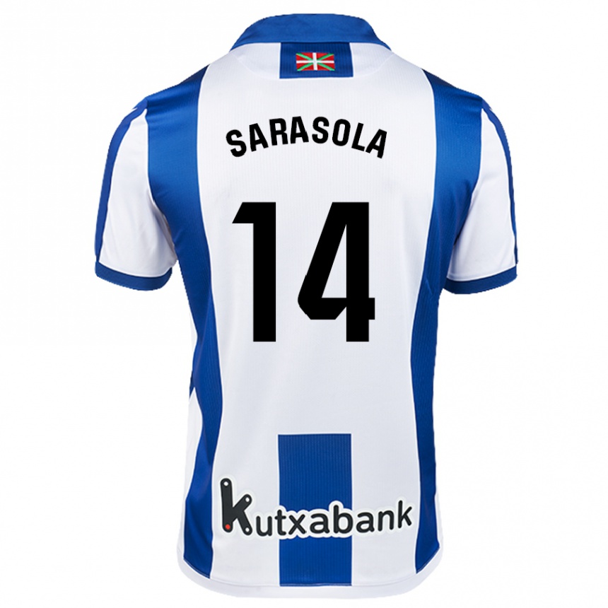 Homme Football Maillot Izarne Sarasola Beain #14 Blanc Bleu Tenues Domicile 2024/25 Canada