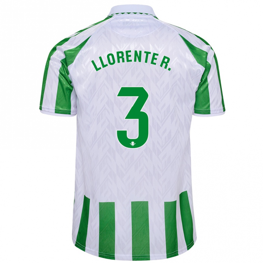 Homme Football Maillot Diego Llorente #3 Rayures Vertes Et Blanches Tenues Domicile 2024/25 Canada