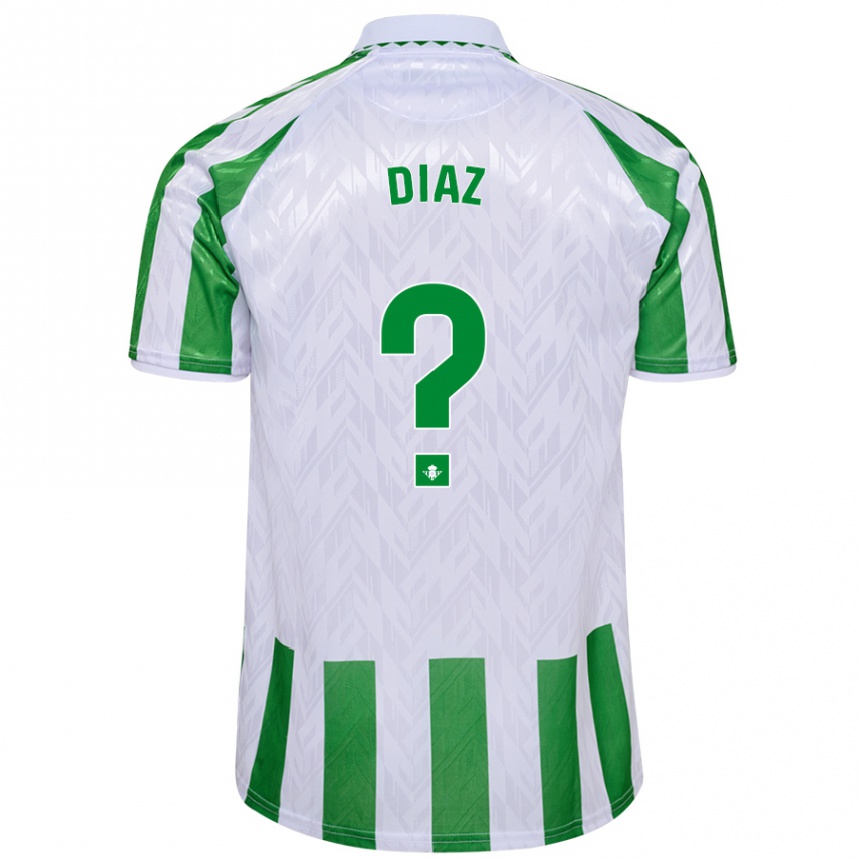 Homme Football Maillot Ismael Díaz #0 Rayures Vertes Et Blanches Tenues Domicile 2024/25 Canada