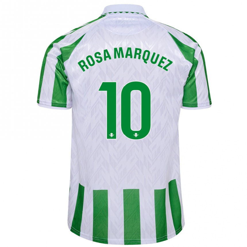 Homme Football Maillot Rosa Márquez Baena #10 Rayures Vertes Et Blanches Tenues Domicile 2024/25 Canada