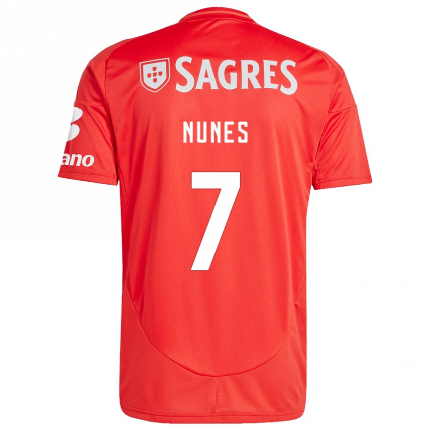 Men Football Bernardo Nunes #7 Red White Home Jersey 2024/25 T-Shirt Canada