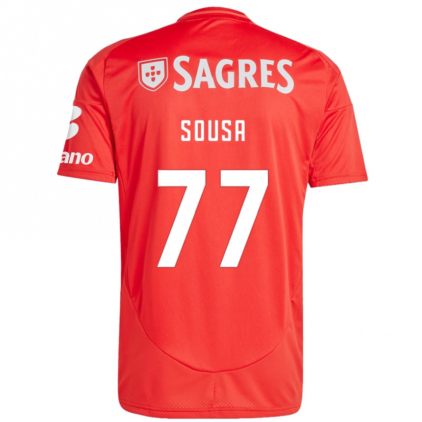 Homme Football Maillot Gerson Sousa #77 Rouge Blanc Tenues Domicile 2024/25 Canada