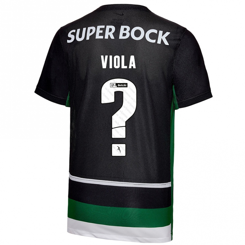 Men Football Rodrigo Viola #0 Black White Green Home Jersey 2024/25 T-Shirt Canada