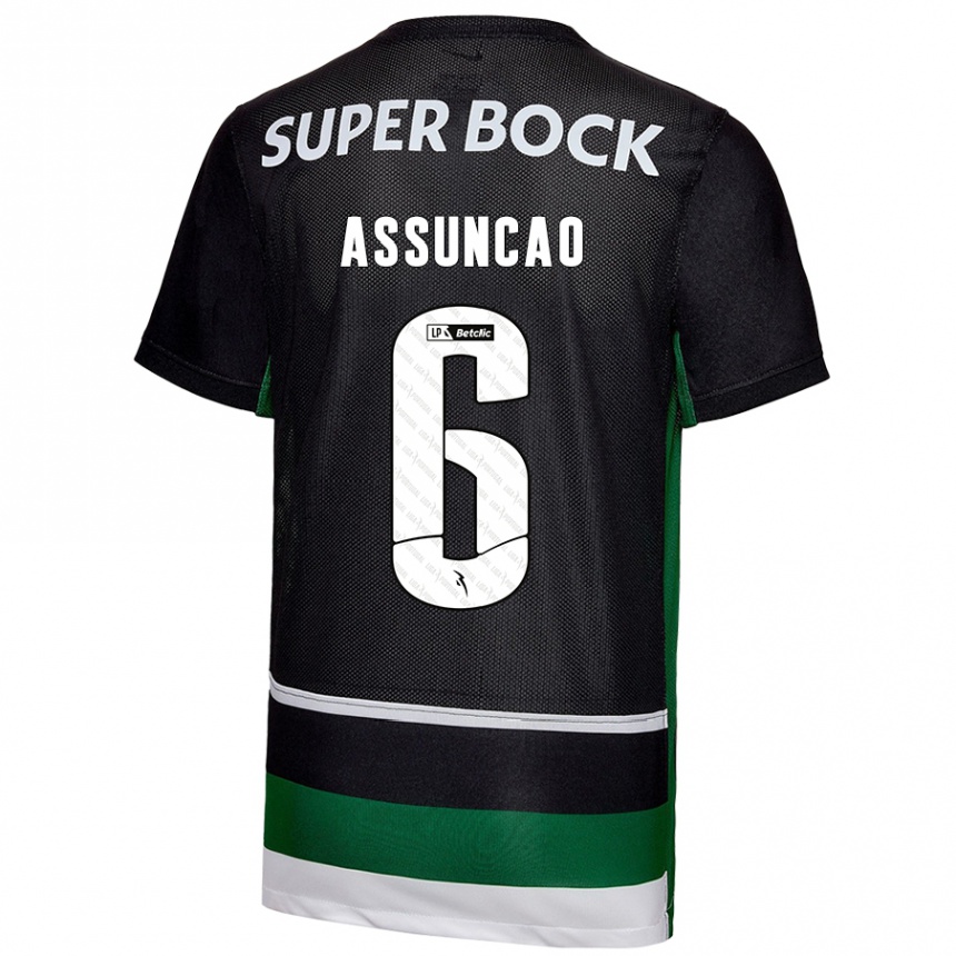 Men Football João Assunção #6 Black White Green Home Jersey 2024/25 T-Shirt Canada