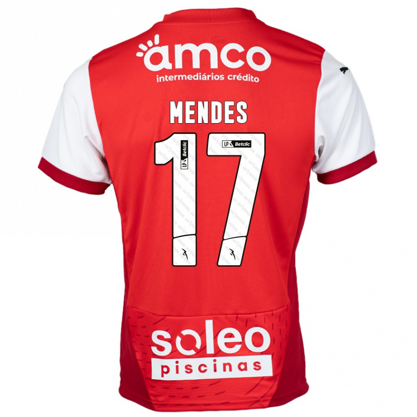 Homme Football Maillot Joe Mendes #17 Rouge Blanc Tenues Domicile 2024/25 Canada