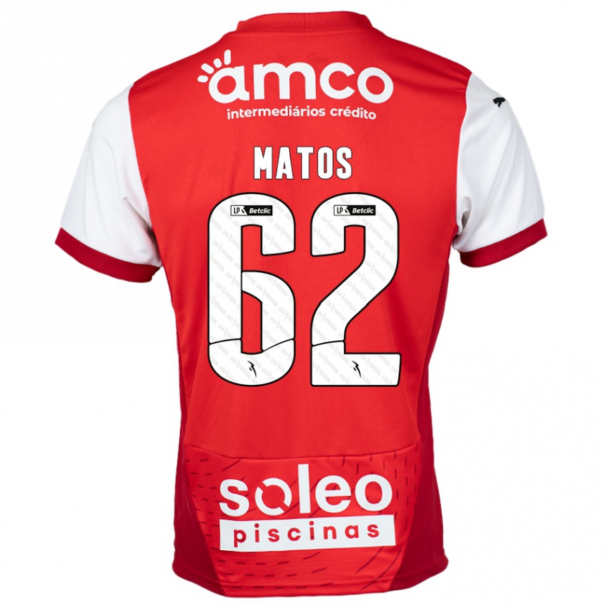 Homme Football Maillot Nuno Matos #62 Rouge Blanc Tenues Domicile 2024/25 Canada