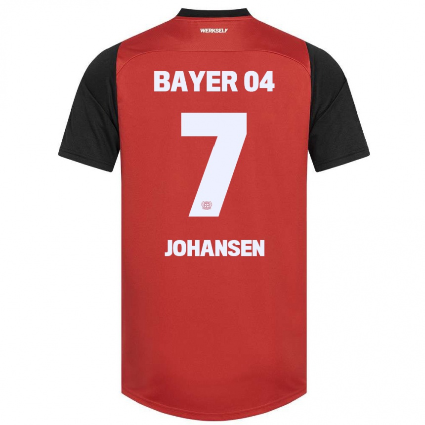 Men Football Cecilie Johansen #7 Red Black Home Jersey 2024/25 T-Shirt Canada