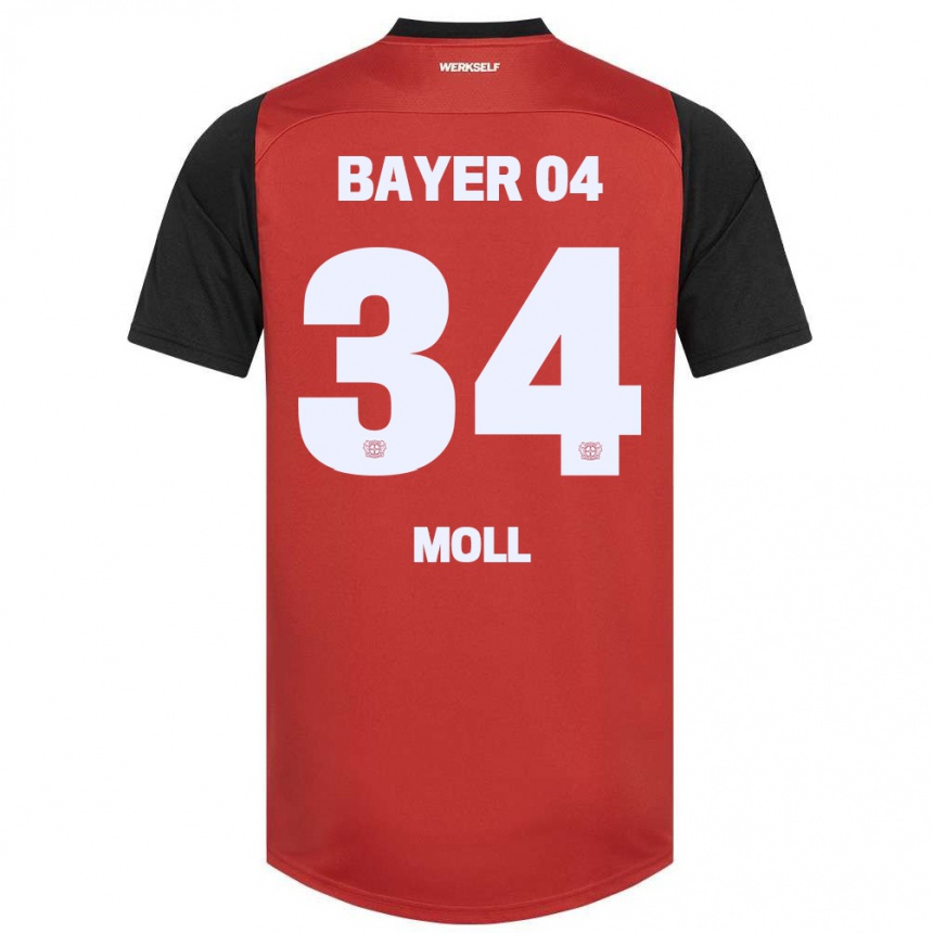 Men Football Anne Moll #34 Red Black Home Jersey 2024/25 T-Shirt Canada