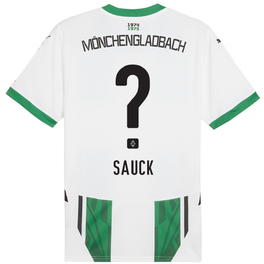 Men Football Kilian Sauck #0 White Green Home Jersey 2024/25 T-Shirt Canada