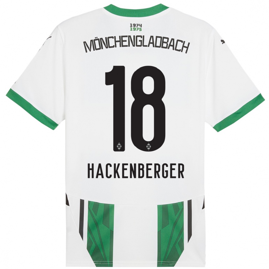 Homme Football Maillot Jessica Hackenberger #18 Blanc Vert Tenues Domicile 2024/25 Canada